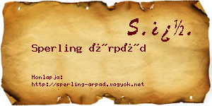 Sperling Árpád névjegykártya