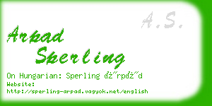 arpad sperling business card